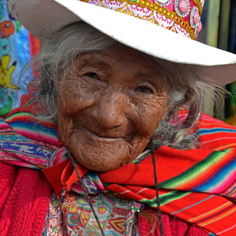 Urinvånare höglandet Chivay, Peru