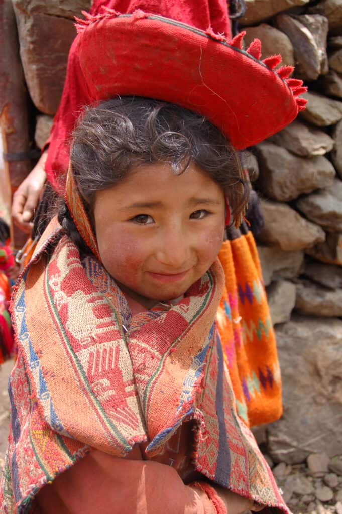 Invånare i Ollantaytambo, Peru