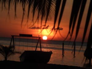 Solnedgång Belize Caye Caulker